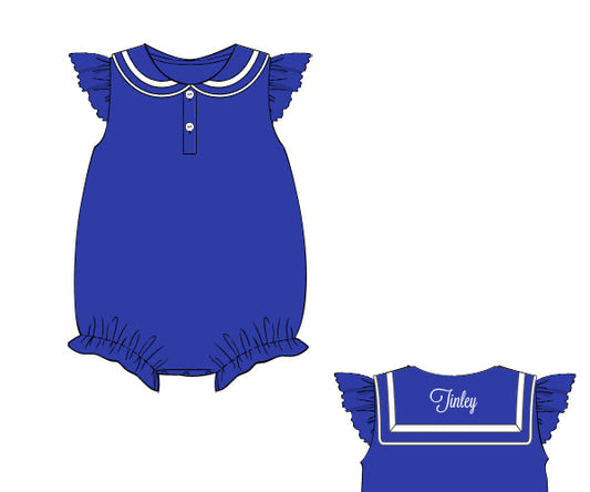 RTS - COLLEGIATE - Girls Spirit Wear Bubble - Blue/White “NO MONO”