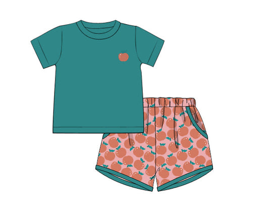 PREORDER 49: SUMMER PT 2 - Teal Apple Orchard Boy Shortie Set