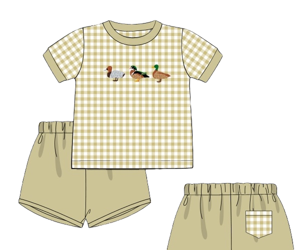 RTS - Fall Ducks Boy Shortie Set