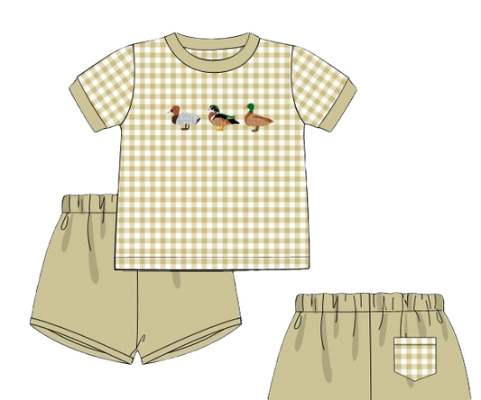 PREORDER 50: RERUNS - Fall Ducks Boy Shortie Set