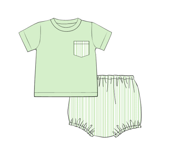 RTS - SUMMER PT 2 - Lime Garden Boy Diaper Set