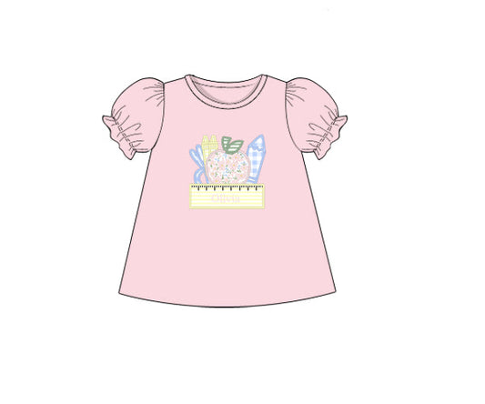 PREORDER 49: SUMMER PT 2 - Back to School Shirt Only - Applique Apple & Essentials Girl Shirt