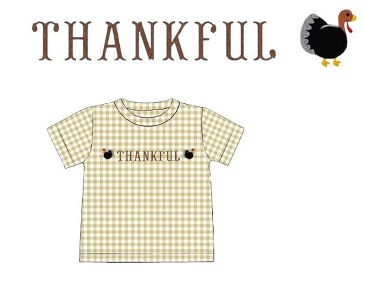 RTS - Fall Pt 2 Shirt Only - French Knot “Thankful” Boy Shirt