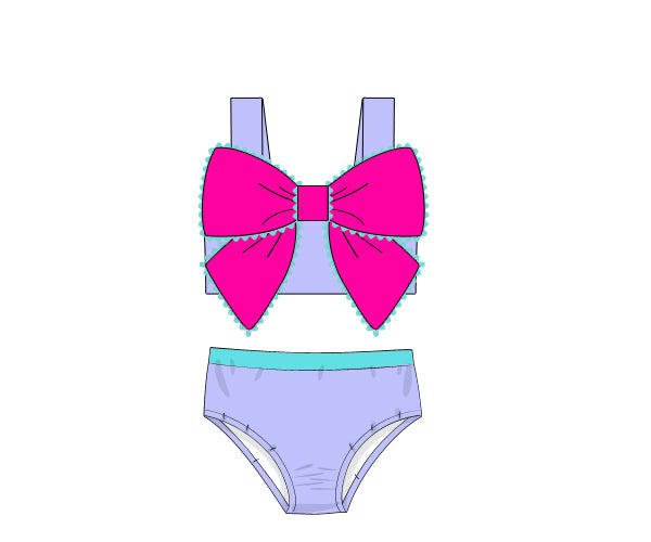 PREORDER 61: SPRING 2 - Cotton Candy Splash Girl 2pc Swim