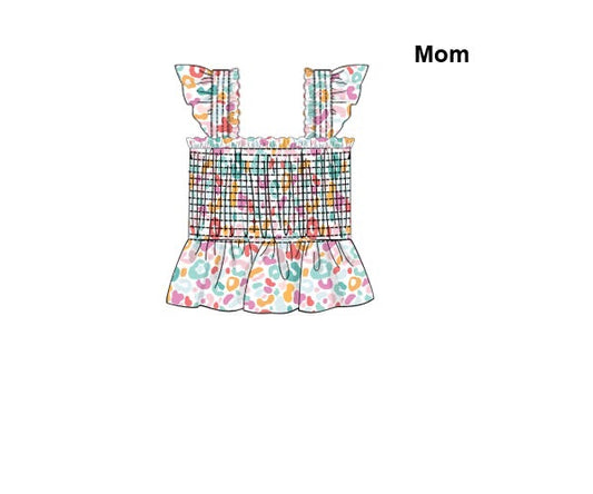 RTS - Summer Pt 1 Girls Only - Summer Cheetah Mom Top