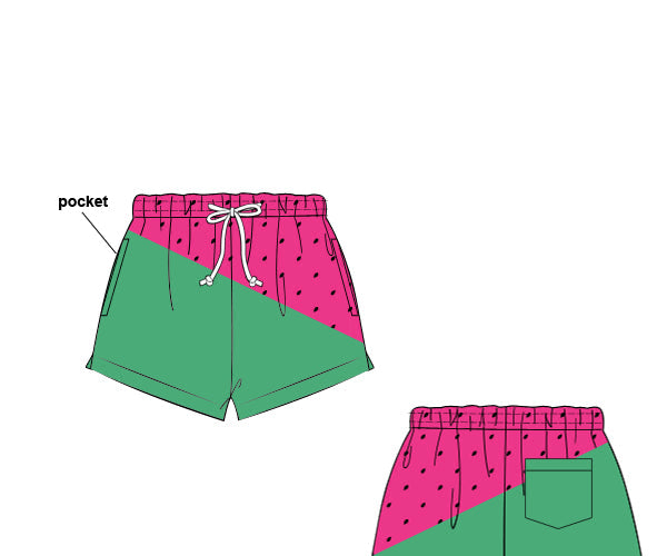 PREORDER 61: SPRING 2 - Watermelon Sugar Boy Shortie Trunks