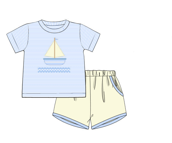 PREORDER 61: SPRING 2 - Sail Away Boy Short Set