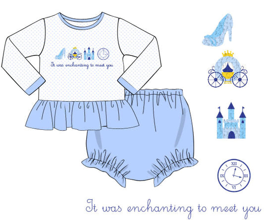 PREORDER 45: RERUNS - French Knot Enchanted Girl Diaper Set