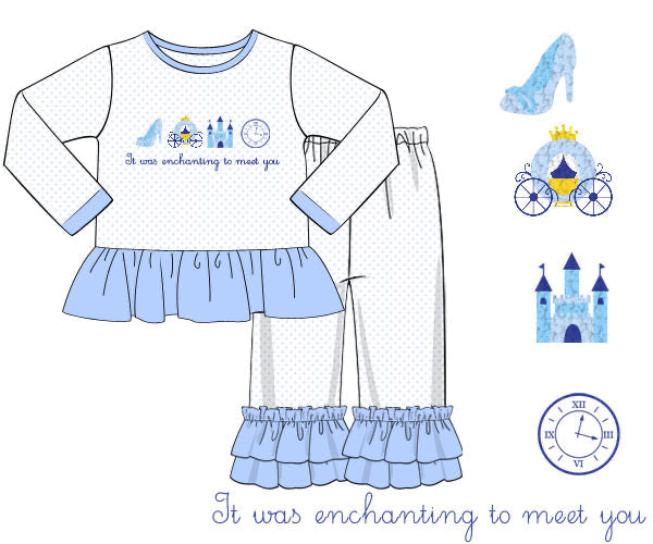 PREORDER 45: RERUNS - French Knot Enchanted Girl Pant Set