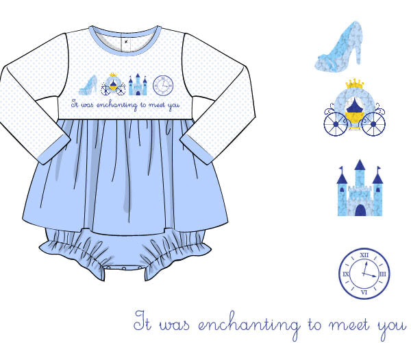 PREORDER 45: RERUNS - French Knot Enchanted Girl Skirted Bubble