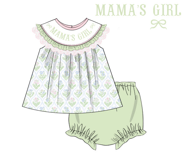 PREORDER 61: SPRING 2 - Smocked Mother’s Day Girl Diaper Set