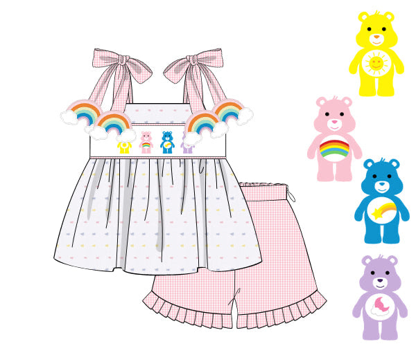 PREORDER 61: SPRING 2 - Spring 2 Girls Only - Bear Besties Girl Short Set