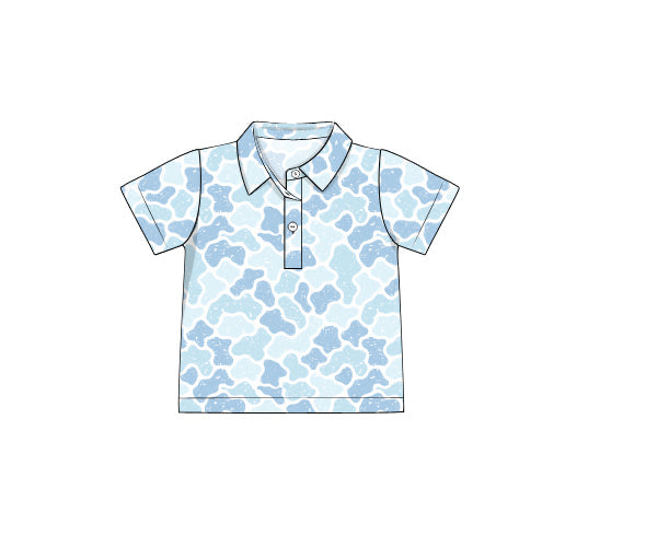 PREORDER 61: SPRING 2 - Spring 2 Boys Only - Blue Camo Boy Polo