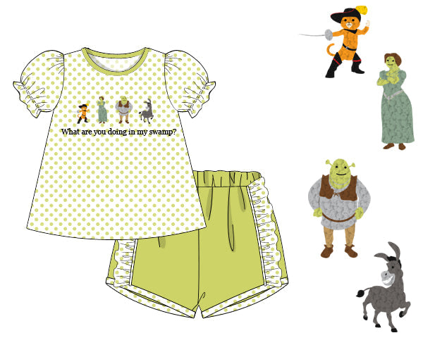 PREORDER 61: SPRING 2 - Swamp Friends Girl Shortie Set