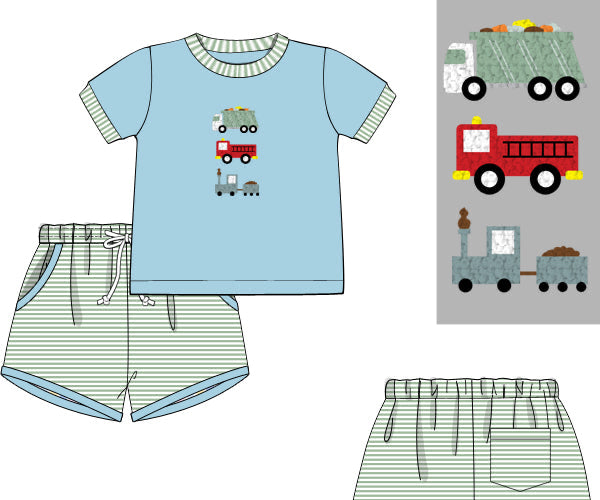 PREORDER 61: SPRING 2 - Spring 2 Boys Only - FK Truck Trio Boy Shortie Set