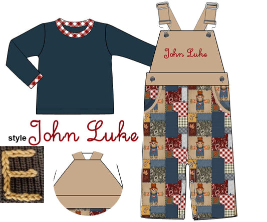 RTS - Scarecrow Patchwork Boy Longall - No monogram