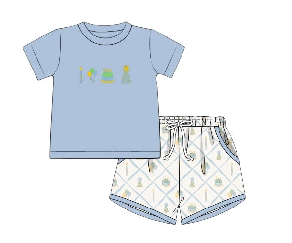 PREORDER 49: SUMMER PT 2 - Birthday Wishes Boy Shortie Set
