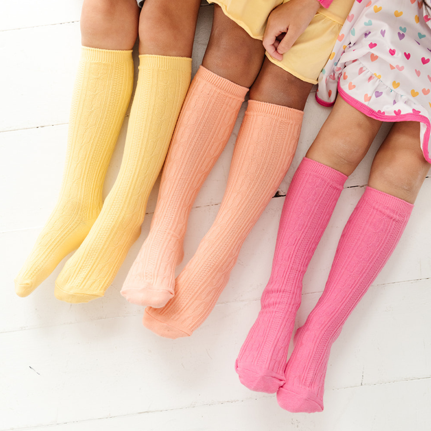 Little Stocking Co. - Sherbet Cable Knit Knee High Sock 3-Pack