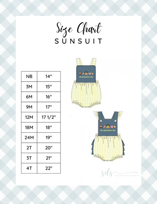 SUNSUIT SIZE CHART