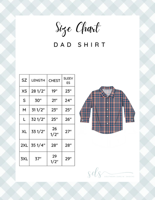 DAD SHIRT SIZE CHART