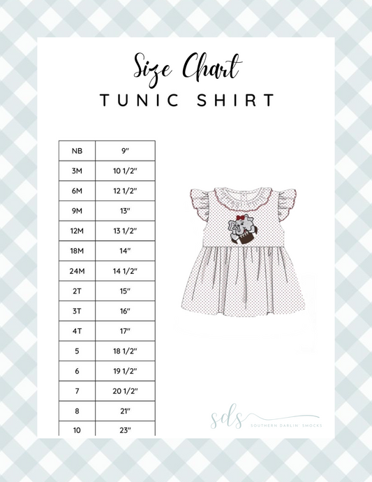 TUNIC SHIRT SIZE CHART