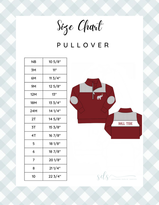 PULLOVER SIZE CHART