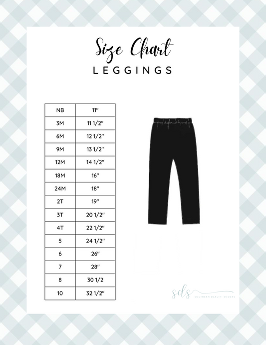 LEGGINGS SIZE CHART