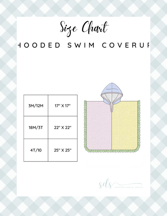 HOODED SWIM COVERUP SIZE CHART